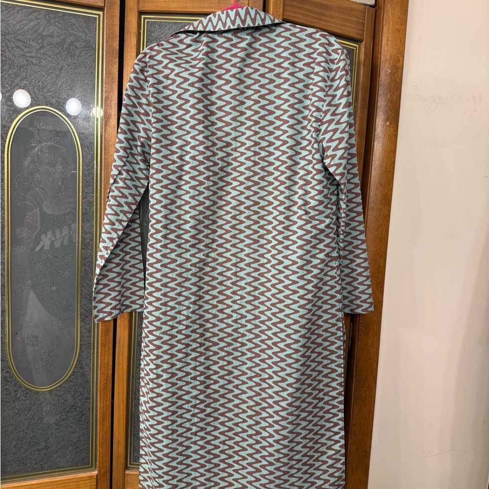 Chevron Patterned Long Outer Shell Coatfrom ZARA.… - image 3